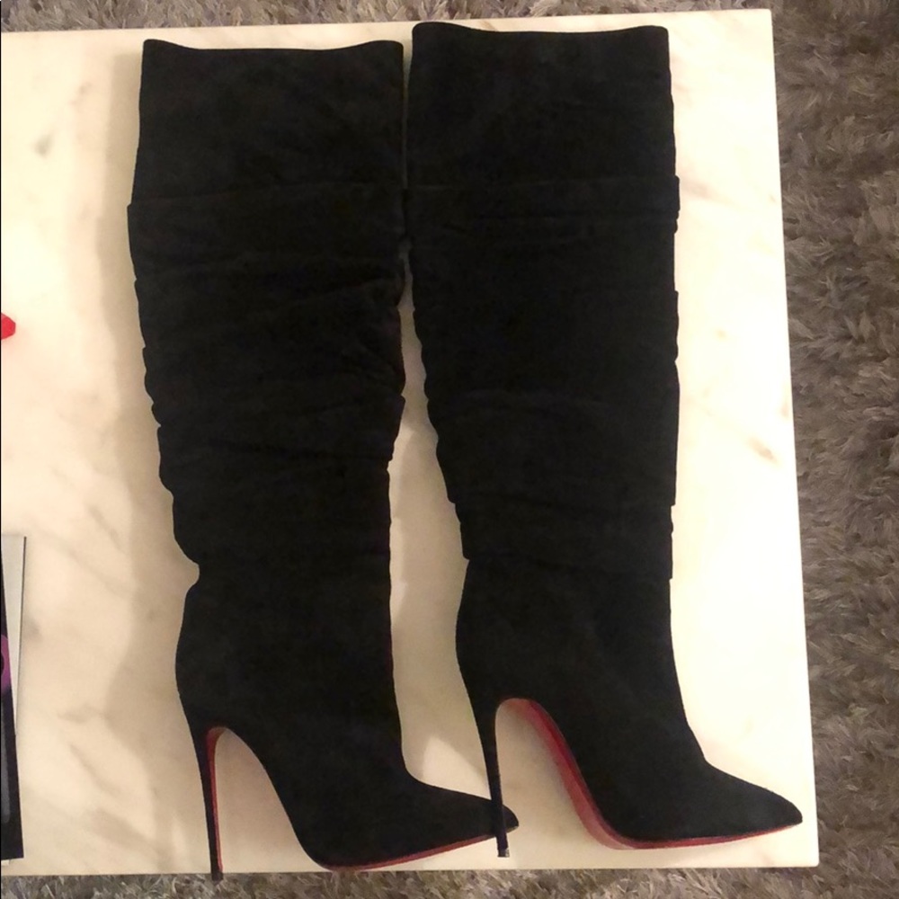 Christian Louboutin knee high suede boot